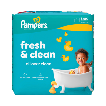 733434 Pampers Feuchttuecher Fresh und Clean, Nachfuellpackung, 240 Stk